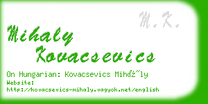 mihaly kovacsevics business card